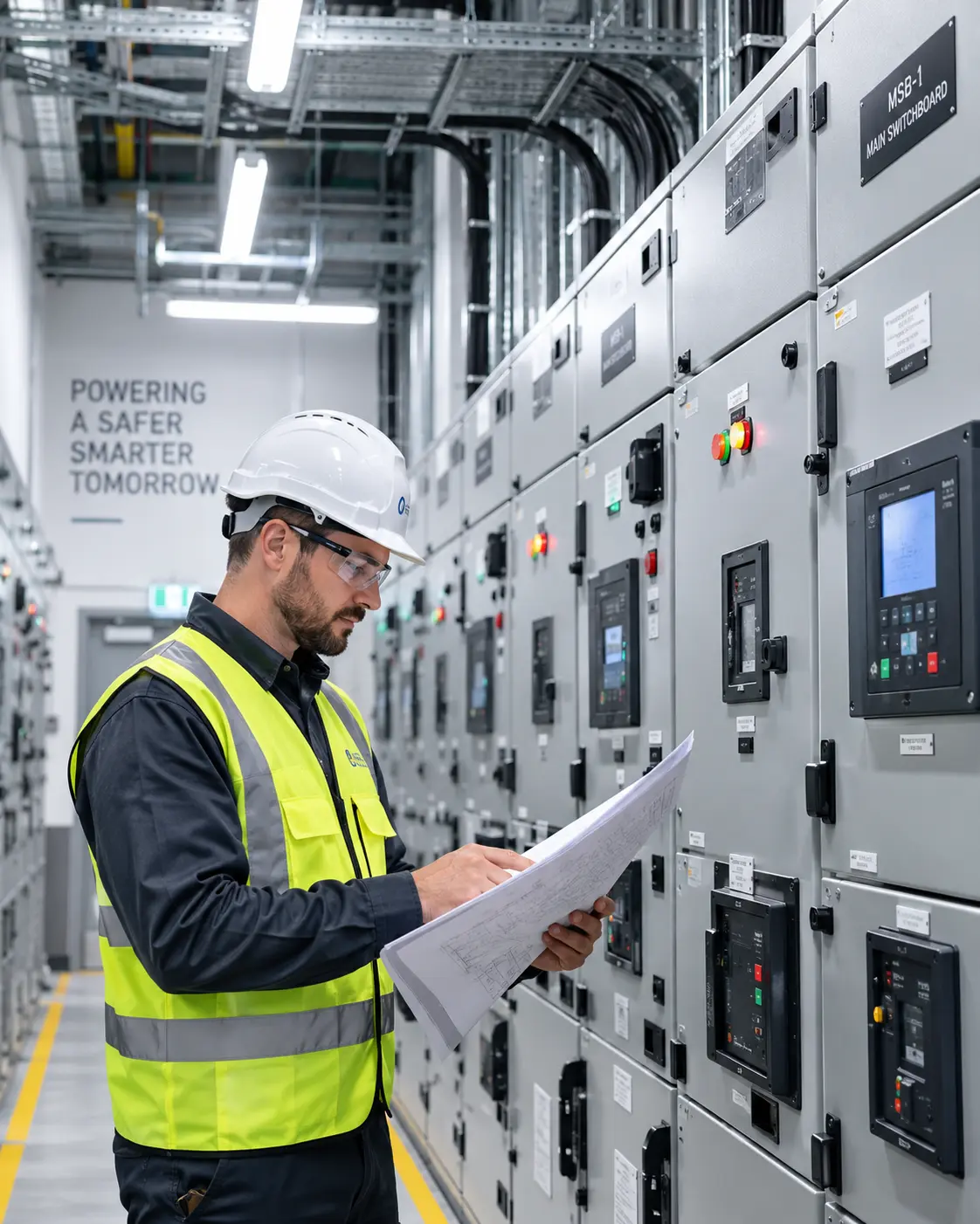 Mechanical engineers reviewing HVAC and building system plans - Roskani Engineering