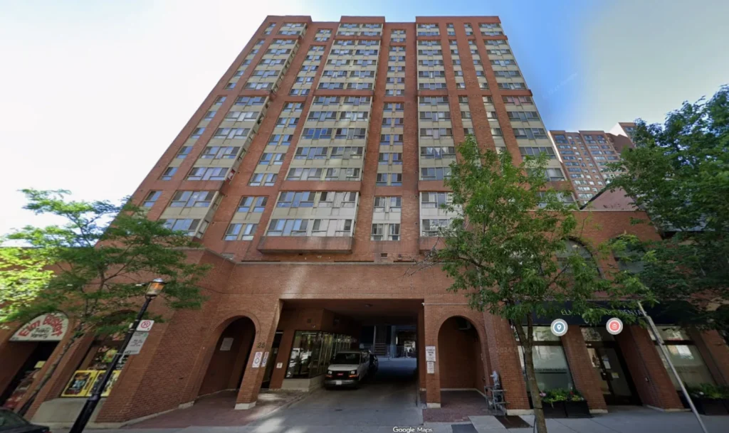 Toronto Community Housing high-rise at 25 Elm Street, downtown Toronto